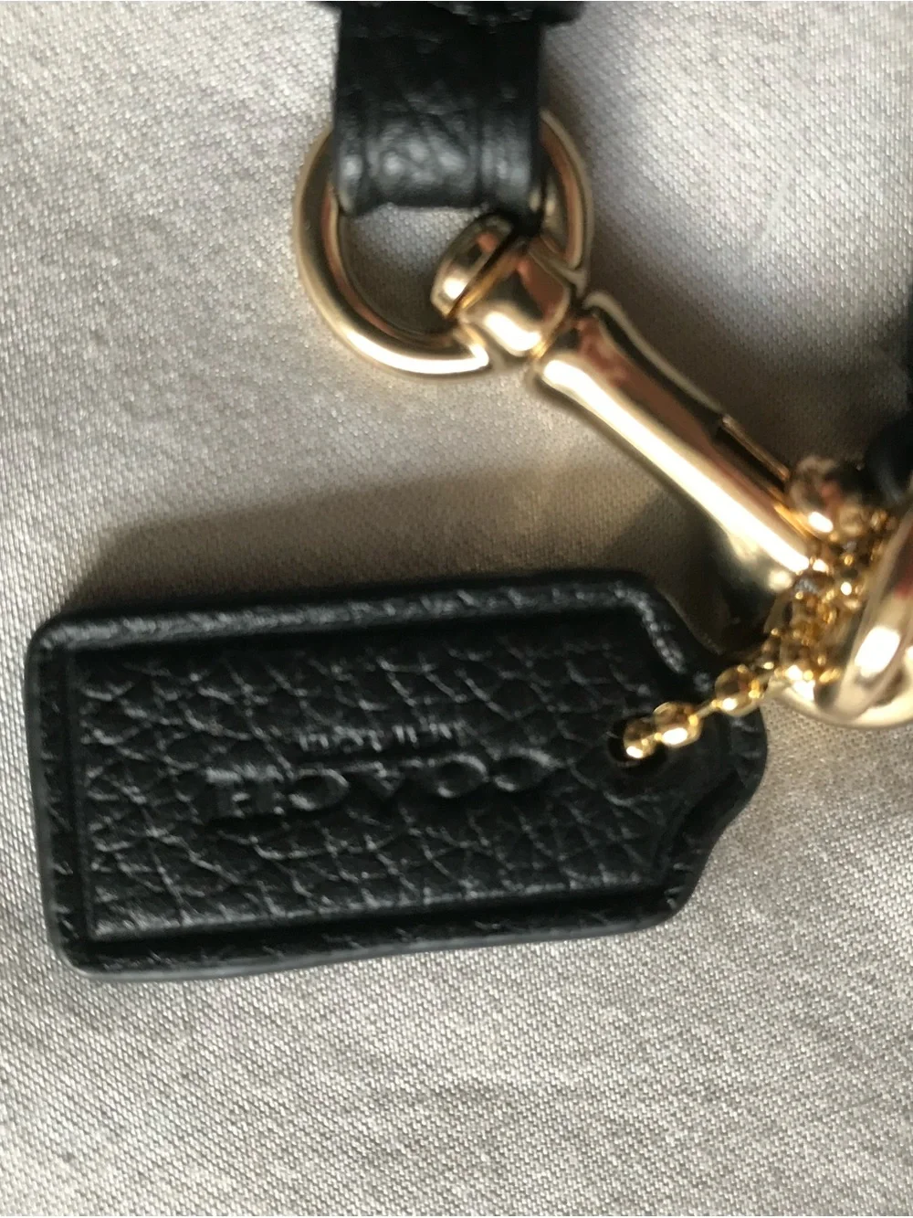 Coach Black Leather Wristlet with Gold Hardware